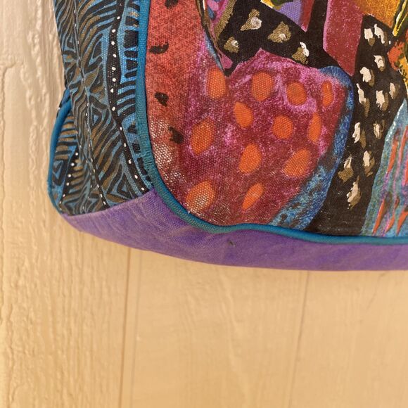 Vtg Laurel Burch Colorful Horses Mares EXTRA LARGE Shoulder Tote Beach Bag - Picture 6 of 16